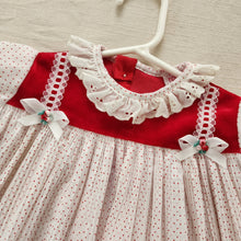 Load image into Gallery viewer, Vintage Pleated Dotted Dress 18 months
