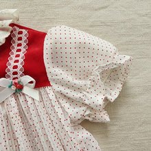 Load image into Gallery viewer, Vintage Pleated Dotted Dress 18 months
