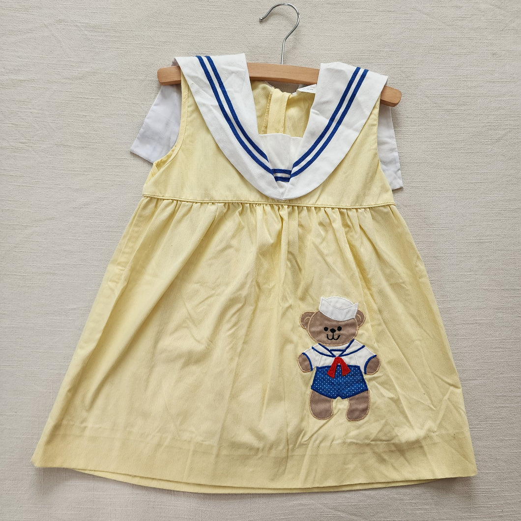 Vintage Sailor Bear Yellow Dress 4t