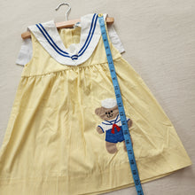 Load image into Gallery viewer, Vintage Sailor Bear Yellow Dress 4t
