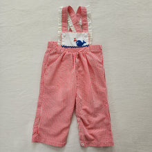 Load image into Gallery viewer, Vintage Whale Girly Overalls 18 months
