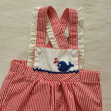 Load image into Gallery viewer, Vintage Whale Girly Overalls 18 months
