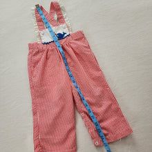 Load image into Gallery viewer, Vintage Whale Girly Overalls 18 months
