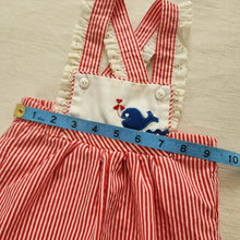 Load image into Gallery viewer, Vintage Whale Girly Overalls 18 months
