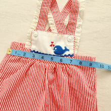 Load image into Gallery viewer, Vintage Whale Girly Overalls 18 months
