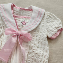 Load image into Gallery viewer, Vintage Nautical Pink Romper 9-12 months
