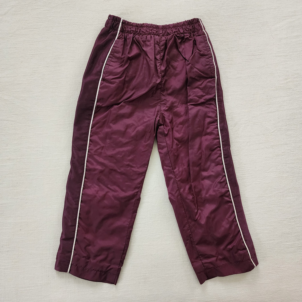 Vintage Maroon Windbreaker Pants 4t