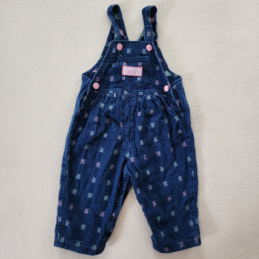 Vintage Liberty Bow Bubble Overalls 12 months