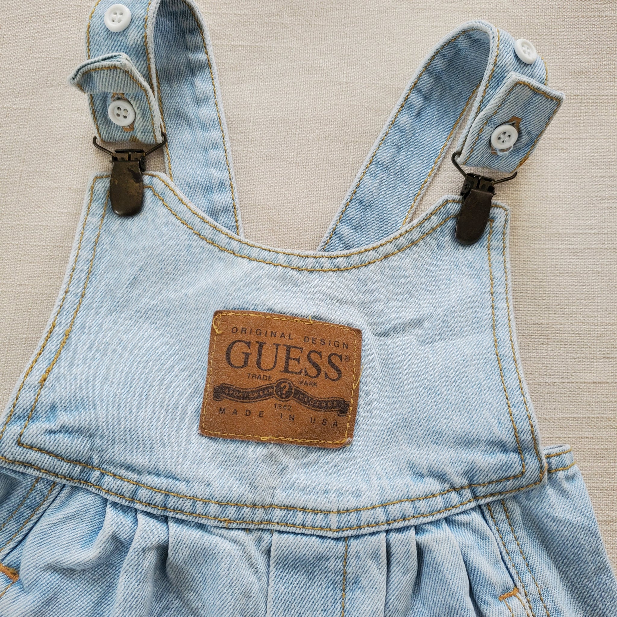 Vintage Guess Jeans Girls Overall Shorts Jeggings hot Toddler Baby Size 24 Months