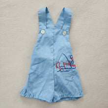 Load image into Gallery viewer, Vintage Fisherman Embroidered Romper 2t
