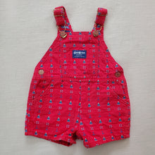 Load image into Gallery viewer, Vintage Oshkosh Nautical Red Shortalls 18 months
