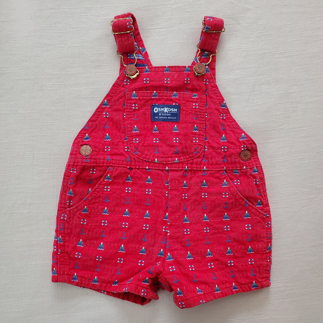 Vintage Oshkosh Nautical Red Shortalls 18 months