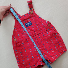 Load image into Gallery viewer, Vintage Oshkosh Nautical Red Shortalls 18 months
