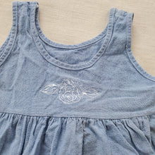 Load image into Gallery viewer, Vintage Chambray Flower Embroidered Dress 3t/4t
