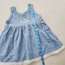 Load image into Gallery viewer, Vintage Chambray Flower Embroidered Dress 3t/4t
