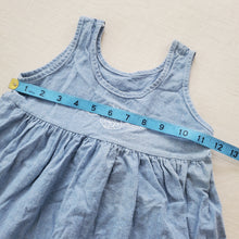 Load image into Gallery viewer, Vintage Chambray Flower Embroidered Dress 3t/4t
