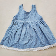 Load image into Gallery viewer, Vintage Chambray Flower Embroidered Dress 3t/4t
