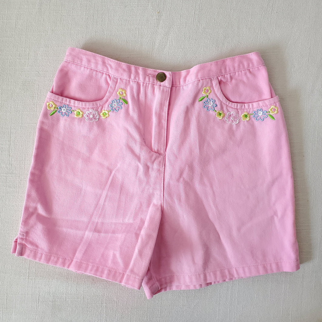 Vintage Pink Floral Embroidered Shorts 5t/6