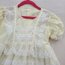 Load image into Gallery viewer, Vintage Pastel Yellow Tier Lace Dress 5t/6
