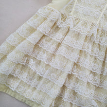 Load image into Gallery viewer, Vintage Pastel Yellow Tier Lace Dress 5t/6
