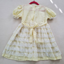 Load image into Gallery viewer, Vintage Pastel Yellow Tier Lace Dress 5t/6
