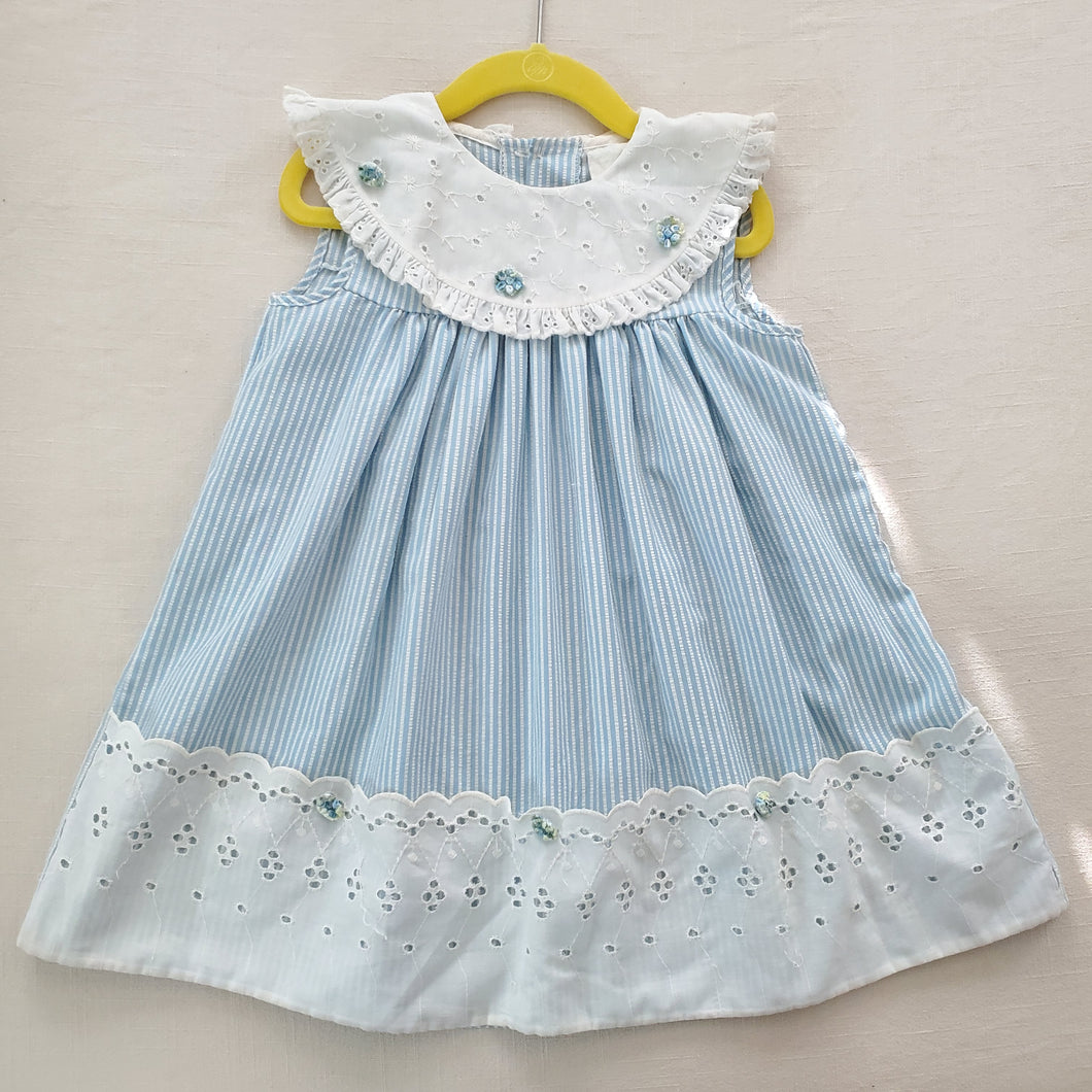 Vintage Blue Striped Dress 4t