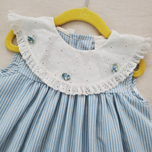 Load image into Gallery viewer, Vintage Blue Striped Dress 4t
