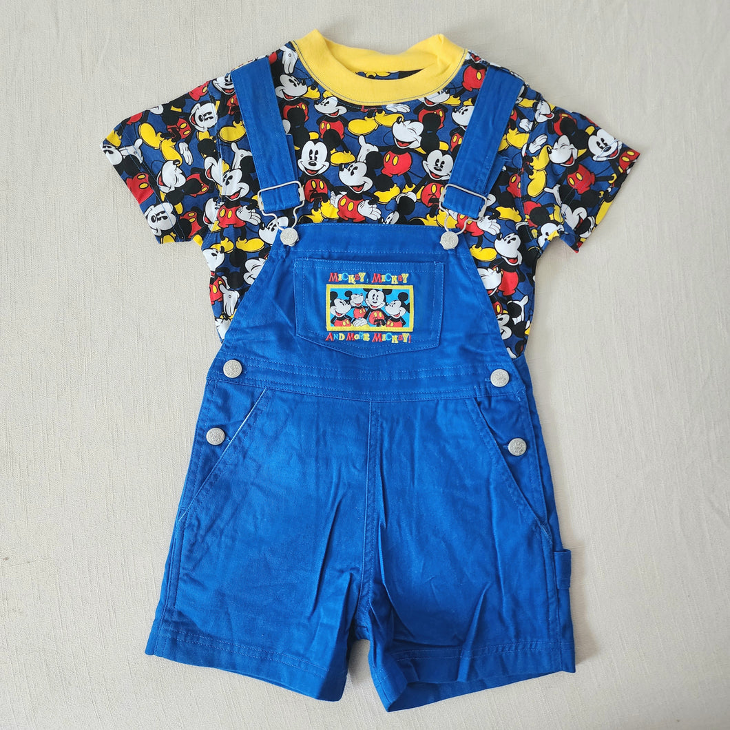 Vintage Mickey Mouse Shortalls/Shirt Set 3t/4t