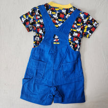 Load image into Gallery viewer, Vintage Mickey Mouse Shortalls/Shirt Set 3t/4t
