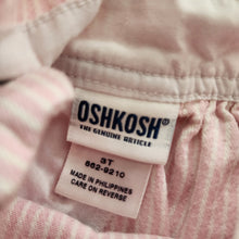 Load image into Gallery viewer, Vintage Oshkosh Pink Engineer Striped Overalls 3t
