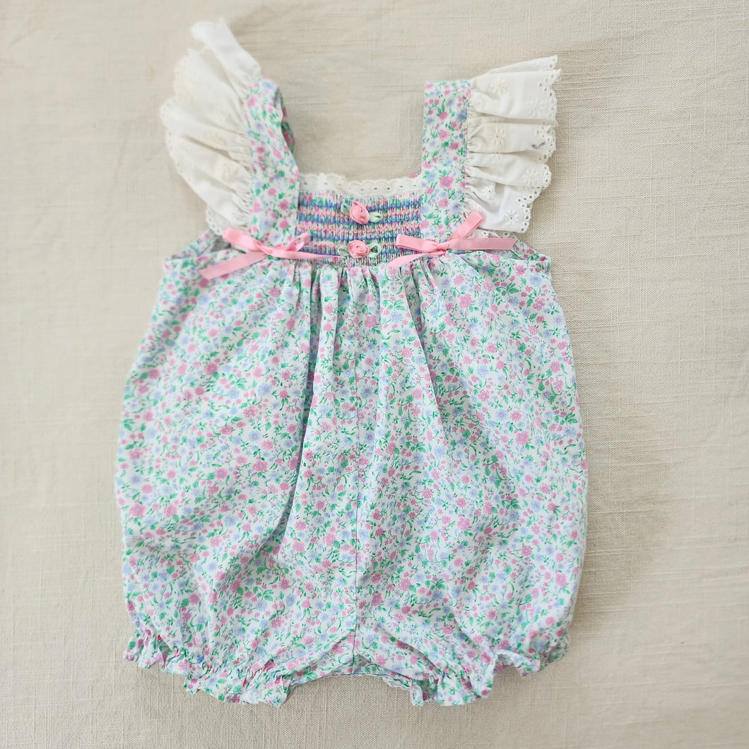 Vintage Floral Smocked Romper 3-6 months