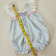 Load image into Gallery viewer, Vintage Floral Smocked Romper 3-6 months
