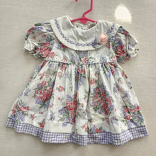 Load image into Gallery viewer, Vintage Floral Gingham Bibbed Dress 18 months
