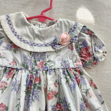 Load image into Gallery viewer, Vintage Floral Gingham Bibbed Dress 18 months
