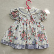 Load image into Gallery viewer, Vintage Floral Gingham Bibbed Dress 18 months
