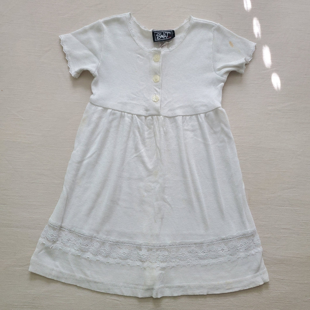 Vintage 90s White Casual Dress 5t/6