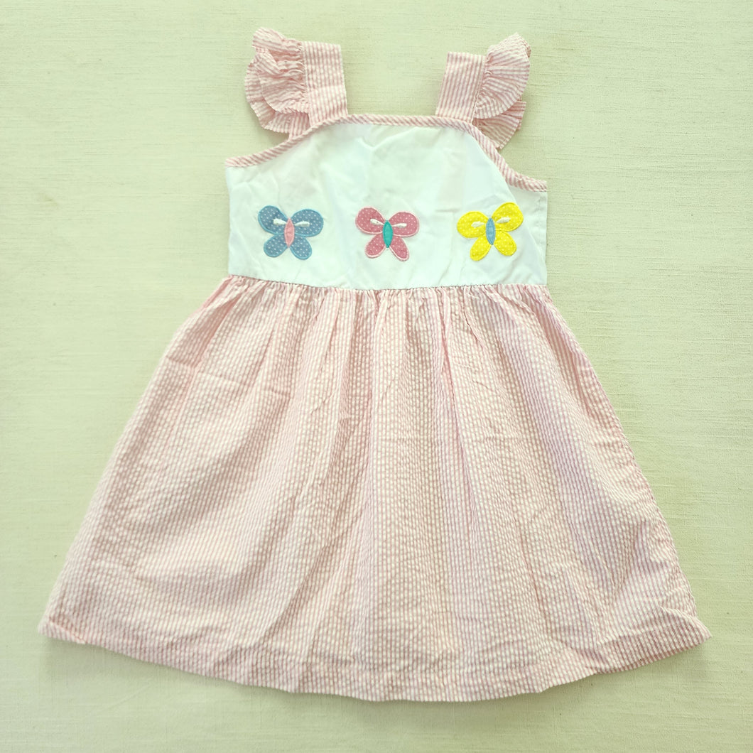 Vintage Butterfly Seersucker Dress 5t