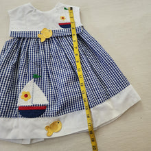 Load image into Gallery viewer, Vintage Samara Sailboat &amp; Fish Seersucker Dress 4t
