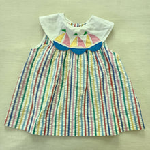 Load image into Gallery viewer, Vintage Sailboat Striped Seersucker Dress 4t
