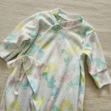 Load image into Gallery viewer, Vintage Pastel Footprints Footed PJs 0-3 months
