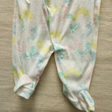 Load image into Gallery viewer, Vintage Pastel Footprints Footed PJs 0-3 months
