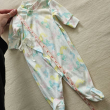 Load image into Gallery viewer, Vintage Pastel Footprints Footed PJs 0-3 months
