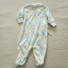 Load image into Gallery viewer, Vintage Pastel Footprints Footed PJs 0-3 months
