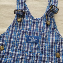 Load image into Gallery viewer, Vintage Oshkosh Plaid Blue Shortalls 12 months
