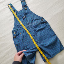 Load image into Gallery viewer, Vintage Oshkosh Plaid Blue/Green Shortalls kids 7
