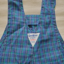 Load image into Gallery viewer, Vintage Oshkosh Plaid Blue/Green Shortalls kids 7
