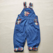 Load image into Gallery viewer, Vintage Oshkosh Plaid/Blue Overalls 24 months/2t
