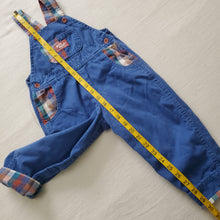 Load image into Gallery viewer, Vintage Oshkosh Plaid/Blue Overalls 24 months/2t
