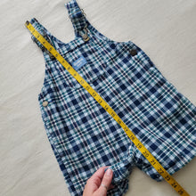 Load image into Gallery viewer, Vintage Oshkosh Sea Glass Plaid Shortalls 3t/4t
