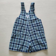 Load image into Gallery viewer, Vintage Oshkosh Sea Glass Plaid Shortalls 3t/4t
